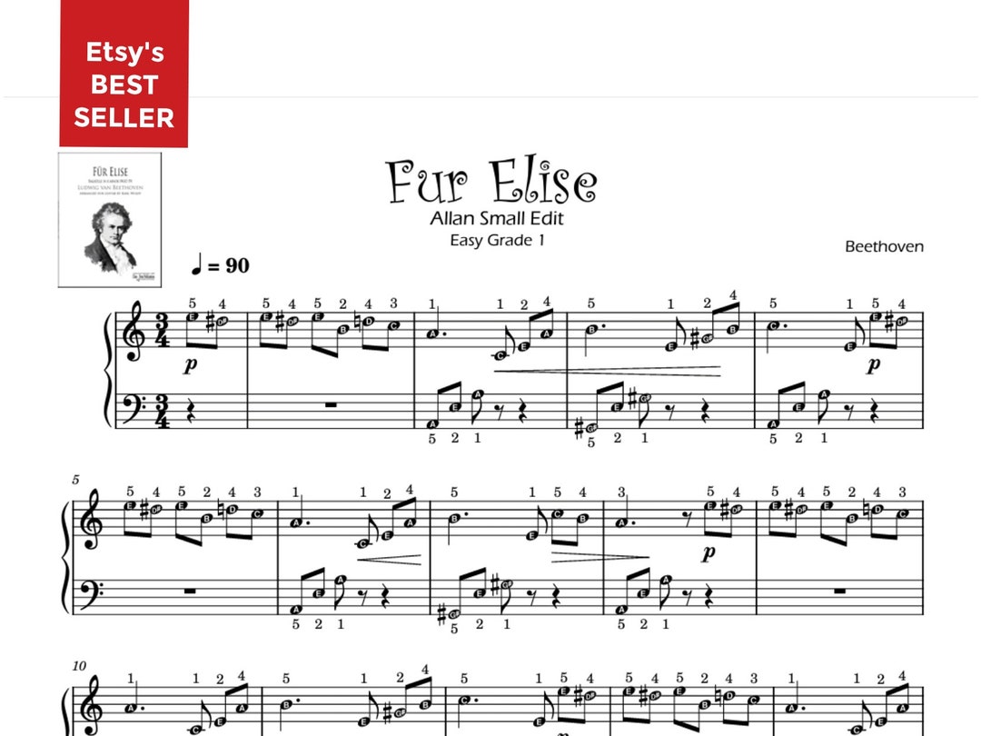 Fur Elise On Piano Printable