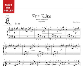 Fur Elise | Easy Piano Sheet Music edited by Allan Small (Short Version Self-Learning Series)