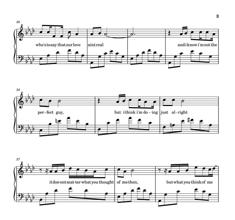Sleep Well D4vd | Piano Sheet Music Score With Note Names Lyrics - Etsy
