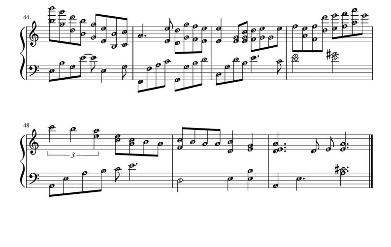 Laputa Castle in the Sky Piano Sheet Music with note names image 3