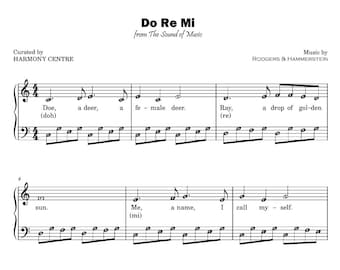 DO RE MI (von The Sound of Music) | Klavier Noten Partitur mit Notennamen