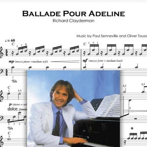 Ballade pour Adeline | Piano Sheet Music Score with note names BUNDLE Printable [Read Description]