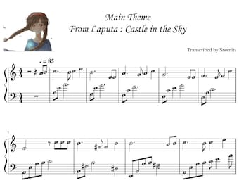 Laputa - Schloss im Himmel | Klavier Noten mit Notennamen