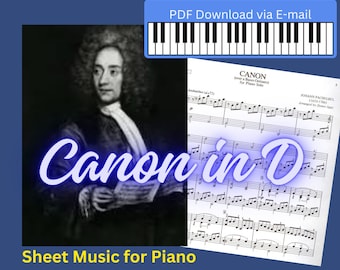 Canon in D Piano Sheet Music by Pachelbel (PDF)