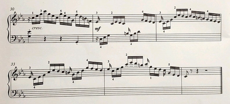 Solfeggietto in C Minor by CPE BACH (grade 6) With Note Names - Etsy