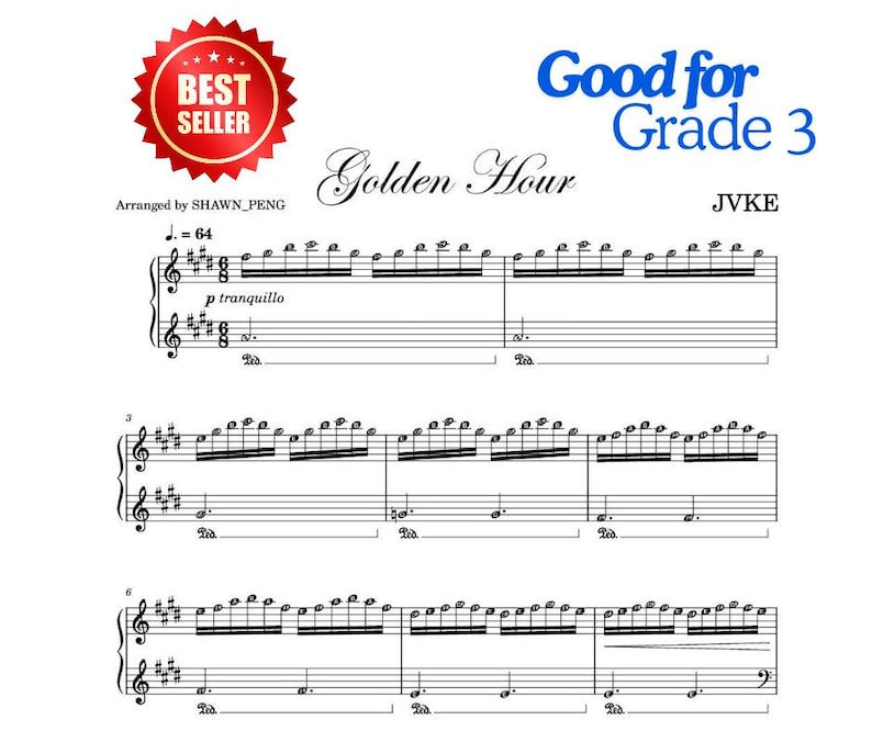 EASY Golden Hour - JVKE (G3) | Piano Solo Music Sheet Self Learning ...