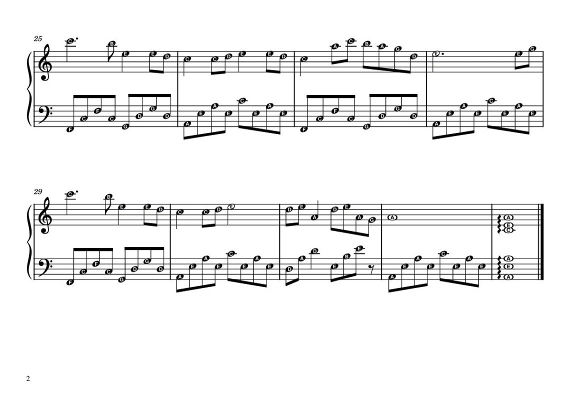 Big Fish 大鱼 ~ Grade 2 Piano Sheet Music Score With Note Names - Etsy