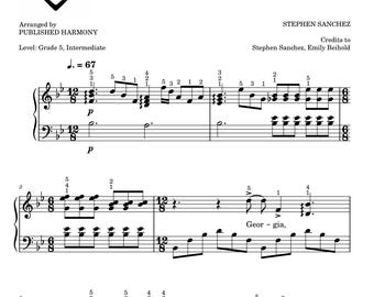 Until I Found You - Stephen Sanchez | Romantic Piano Sheet Music with note names