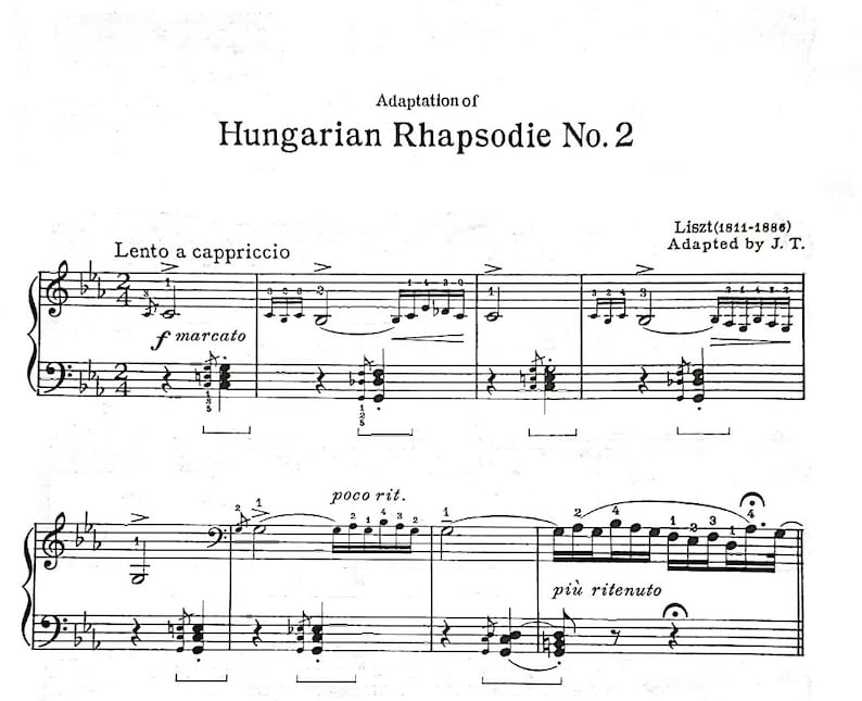 Hungarian Rhapsodie No. 2 (simplified) by LISZT | Tom & Jerry Piano ...
