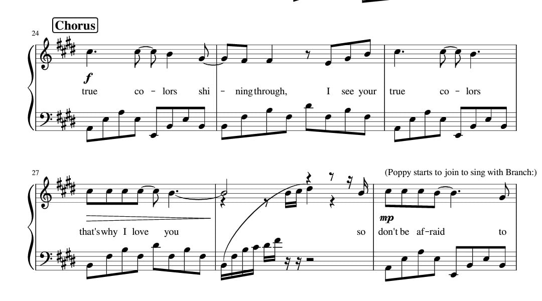 True Colors (trolls) | Piano Sheet Music Score for Grade 5 ...