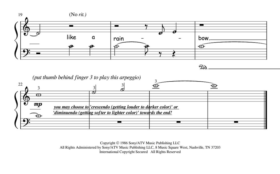 True Colors trolls Piano Sheet Music Score for Grade 5 & Preliminary ...