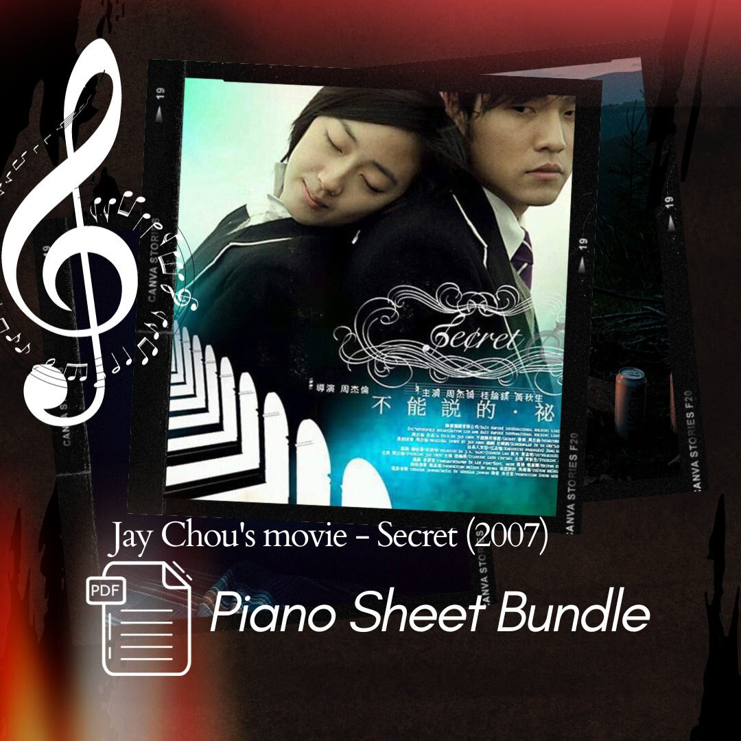 Piano Battle & Time Travel | Secret (movie) 2007 | Piano Sheet Music Bundle with note names Jay Chou