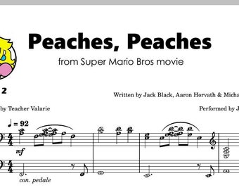 Peaches (From The Super Mario Bros. Movie) Sheet Music Download By Jack  Black For Easy Piano