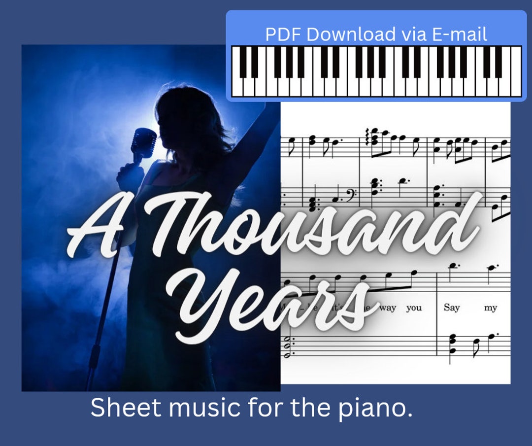Christina Perri – A Thousand Years, Easy Piano Noten – Einfaches Klavier-Arrangement.