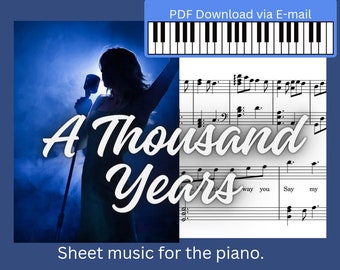 A Thousand Years - Bundle of Grade 3, 4 & 5 Piano Sheets Printable Self-learning Series