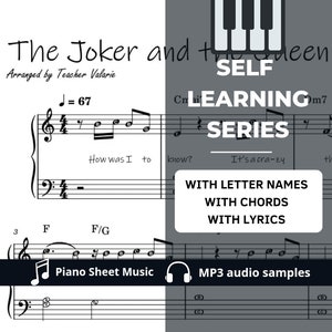 The Joker and the Queen | Easy Piano Sheet Music Score with note names