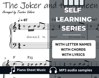 The Joker and the Queen | Easy Piano Sheet Music Score with note names