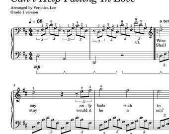 Cant Help Falling in Love PLUS Here's Your Perfect Piano Sheets Bundle with note names