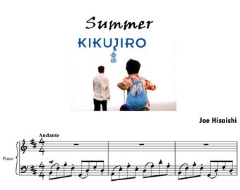 Estate - Joe Hisaishi (grado 6) Spartiti per pianoforte avanzati con nomi delle note