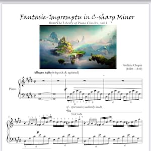 Fantasie Impromptu by Chopin | Self-learning Series Piano Sheet Music with note names & finger numbers