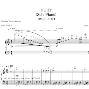 Omori Duett | Klavier Noten mit Notennamen
