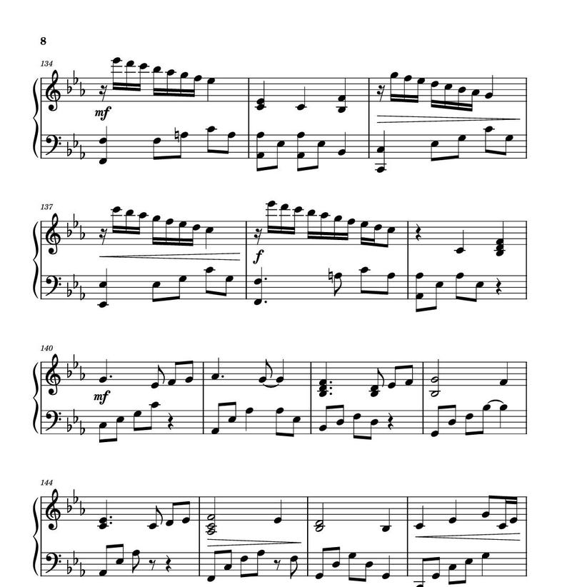 Primavera by Ludovico Grade 8 Piano Sheet Music Score With Note Names ...