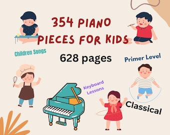 354 Piano Songs for Beginners Elementary Sheet Music Scores ~ 628 pages