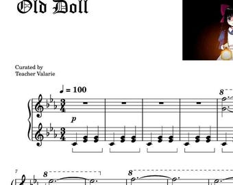 Old Doll MadFather Piano Sheet Grade 5 Music Score with note names