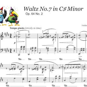 Waltz in C# Minor Op. 64 No. 2 Chopin | Piano Sheet Self Learning Series with note names