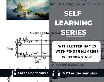 Fantasie Impromptu by Chopin | Self-learning Series Piano Sheet Music with note names & finger numbers