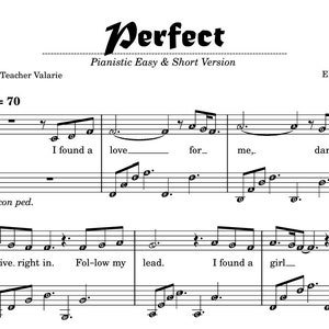 Perfect_by_EdSheeran | Short & Easy Piano Beautiful Music Sheet Sentimental Pianistic