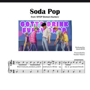Soda Pop (SajaBoys) G3 KPOP_Demon_Hunters Piano Noter Partitur PDF MP3 med notnamn