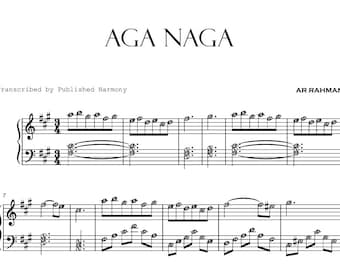 AGA NAGA | Piano Music Sheet Easy with note names mp3