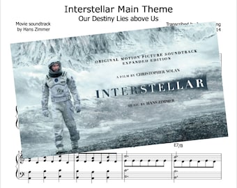 Interstellares OST Hans Zimmer | Paket für fortgeschrittene Klavier Noten (4 PDFs).