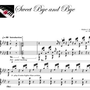 Sweet Bye and Bye Piano Sheet Music with Note Names (PDF)