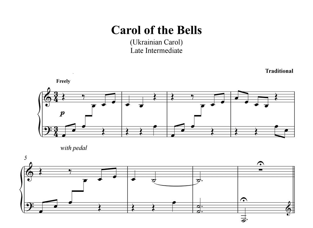 Carol of the Bells | G1 & G4 Piano Bundle | Christmas Piano for ...