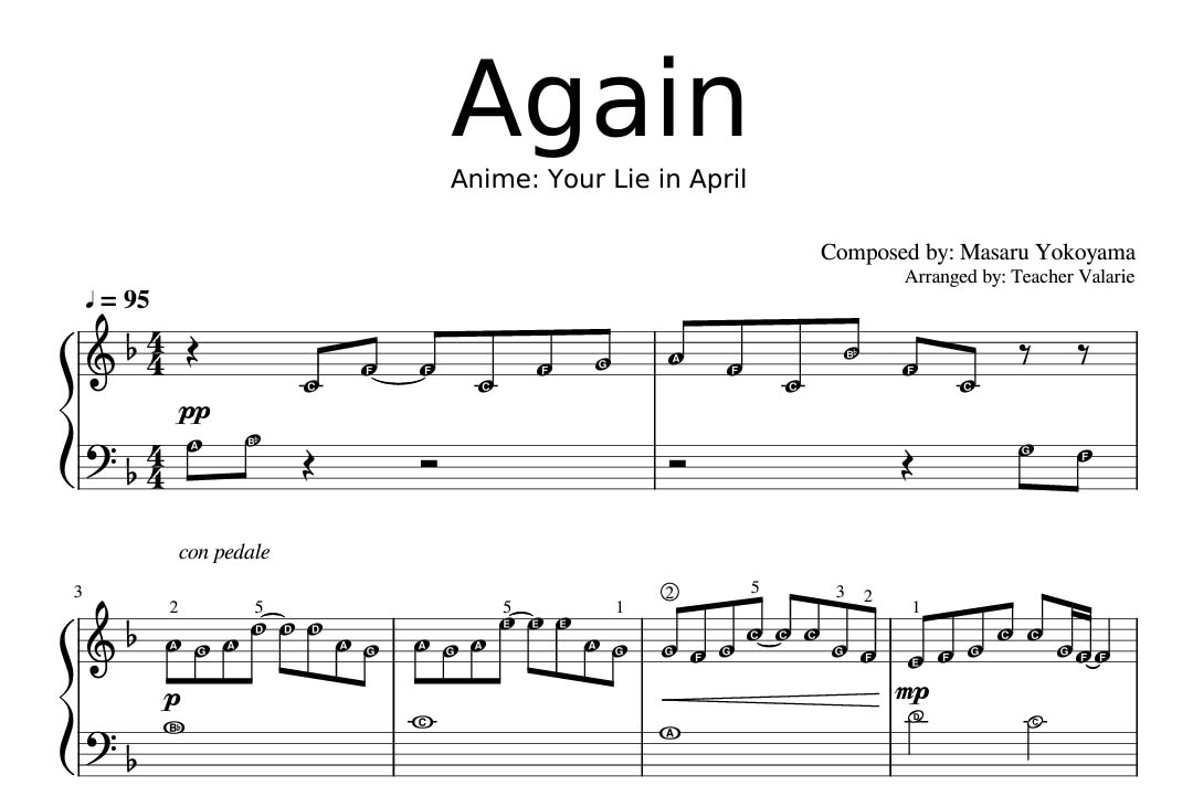 Your Lie in April OP Sheet music for Piano (Solo)