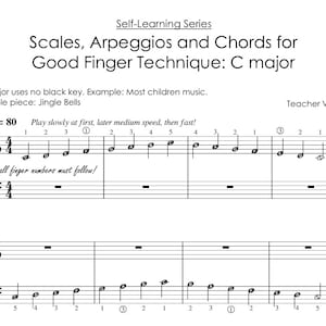 Scales, Arpeggios & Chords ( C G D  majors ) with free pieces | Piano Sheet Music Self Learning Series Grade 1