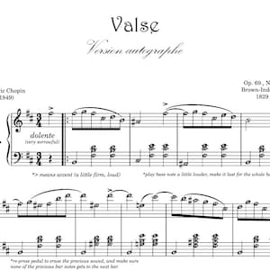 Waltz Op. 69 No. 2 (CHOPIN) | with note names & performance directions | Self-learning Series