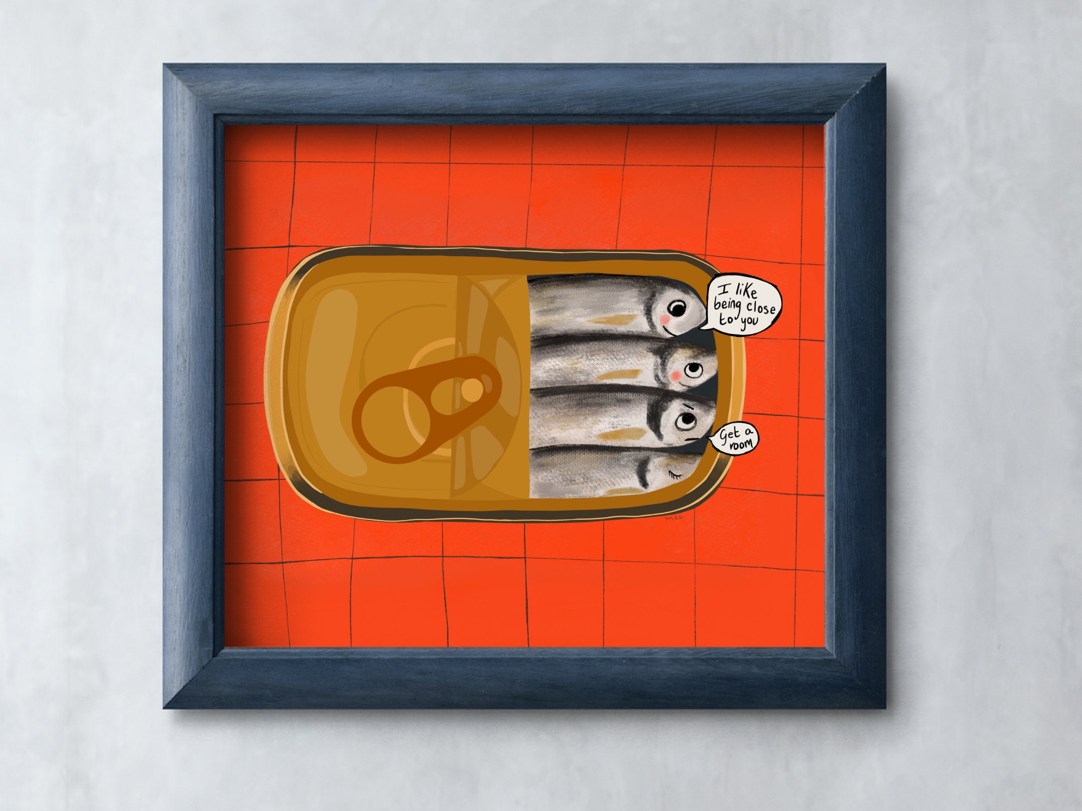 Smitten Sardines Poster | Illustration | Art Print | Wall Art