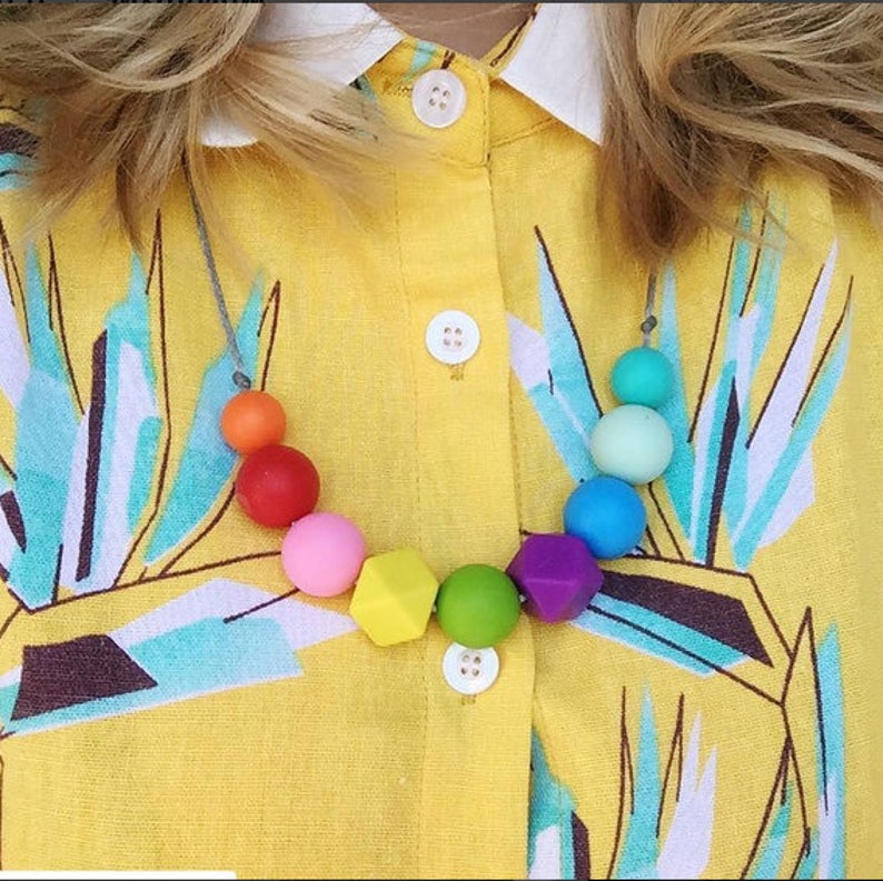 Rainbow Mum necklace, baby proof necklace, nursing necklace, breastfeeding necklace, necklace for mum. image 2