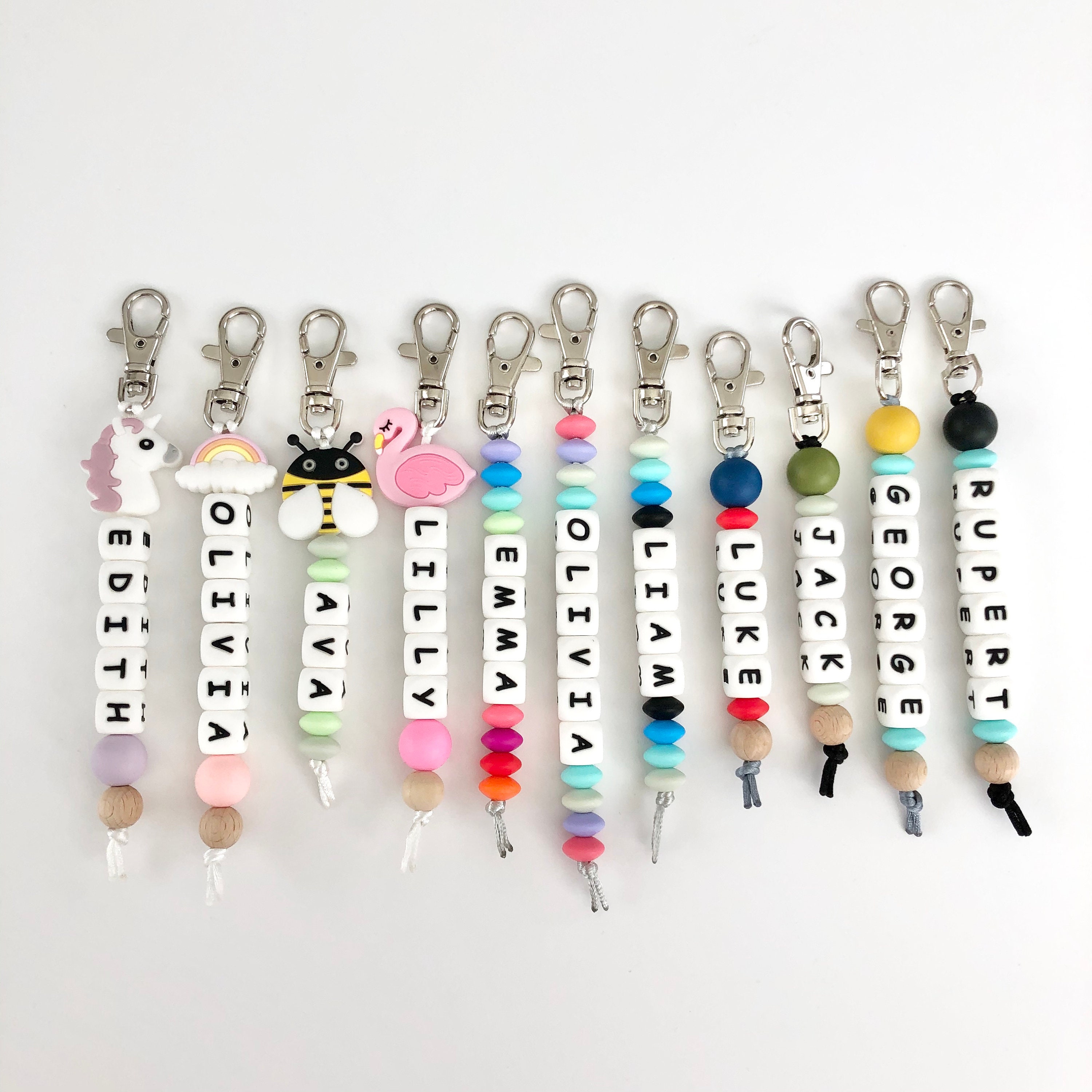 Personalised Name Keyrings for Children - The Bespoke Workshop