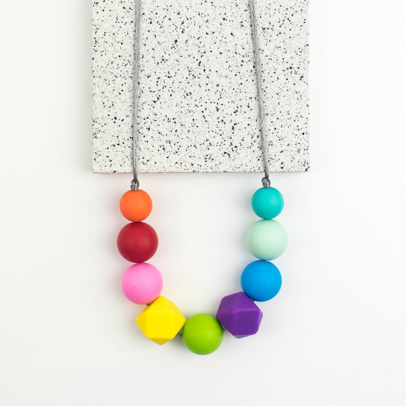 Rainbow Mum necklace, baby proof necklace, nursing necklace, breastfeeding necklace, necklace for mum. image 1