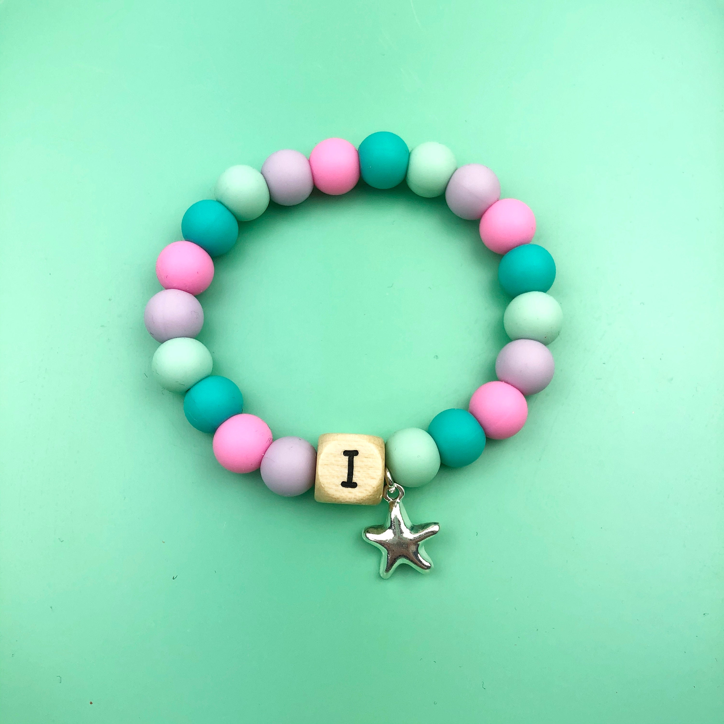 EleMirsa 10pcs Girl Bracelet Stretchy Bead Bracelets Colorful Rainbow Boho Bead Pearl Bracelet for Kids Toddlers Little Girls
