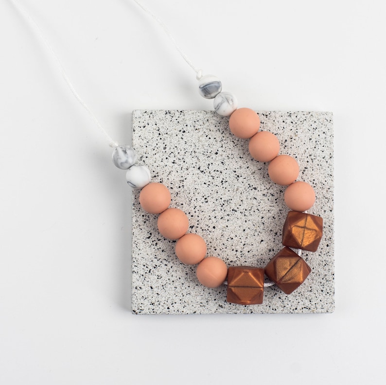 silicone teething necklace teething jewellery teething accessories Teething Necklace teething beads Copper breastfeeding necklace