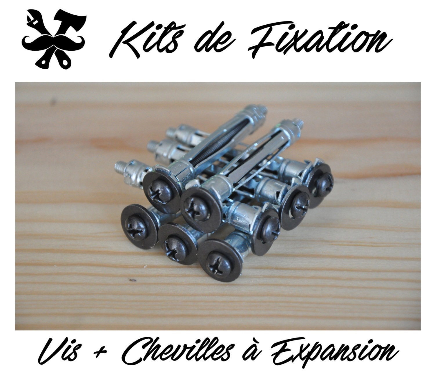 Kit Fixation Pour Plaque de Plâtre, Ironwoodstache, Vis