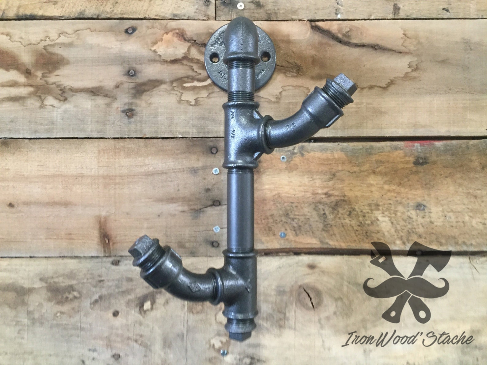 Double Coat Rack Industrial Pipe Plumbing Vintage Etsy