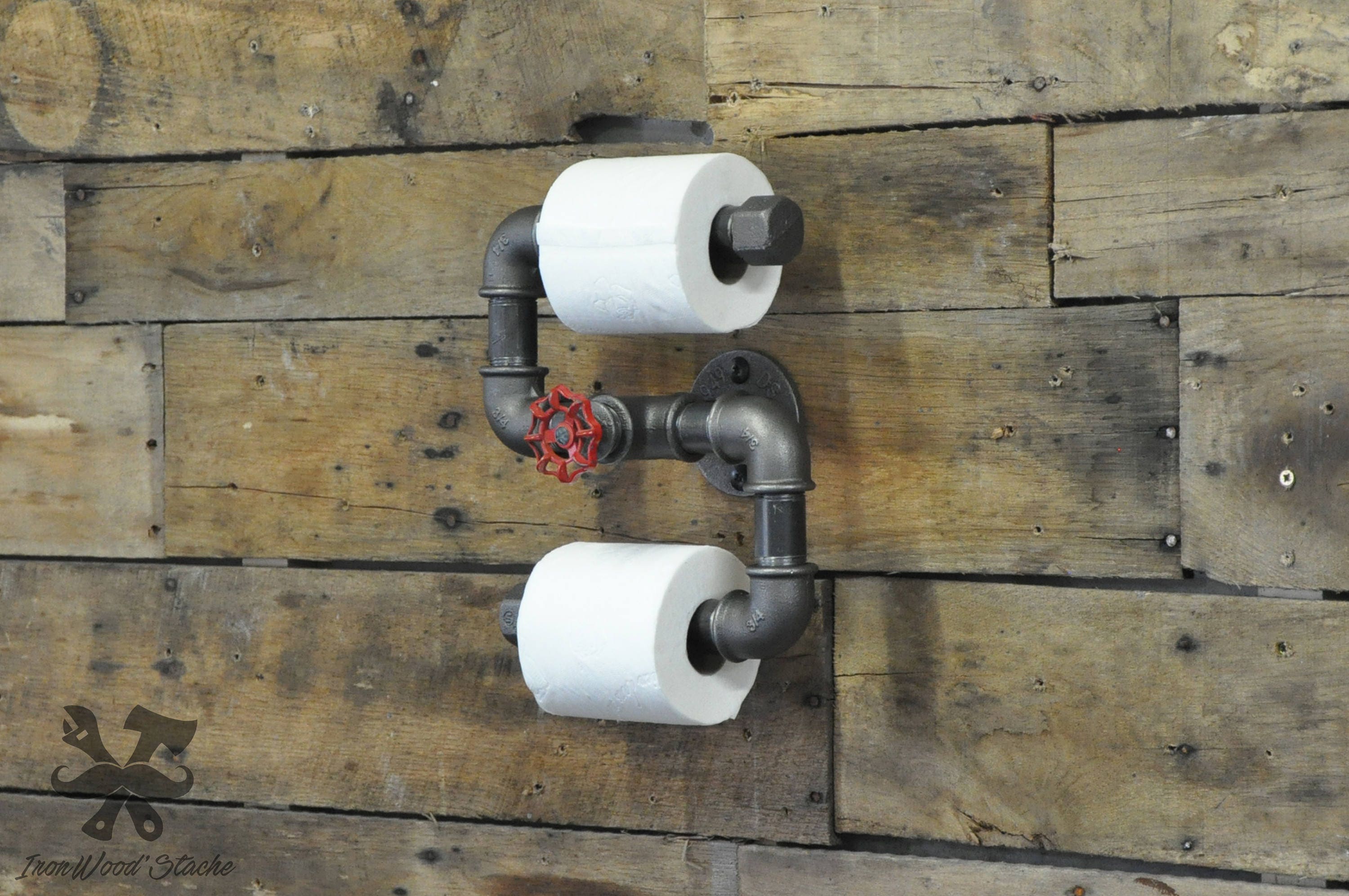 Porte-Rouleaux, Zig-Zag, Double, Papier Hygienique, Industriel, Plumbing, Vintage, Vanne Ancienne, F