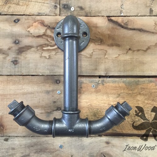 Double Coat Rack Industrial Pipe Plumbing Vintage Etsy