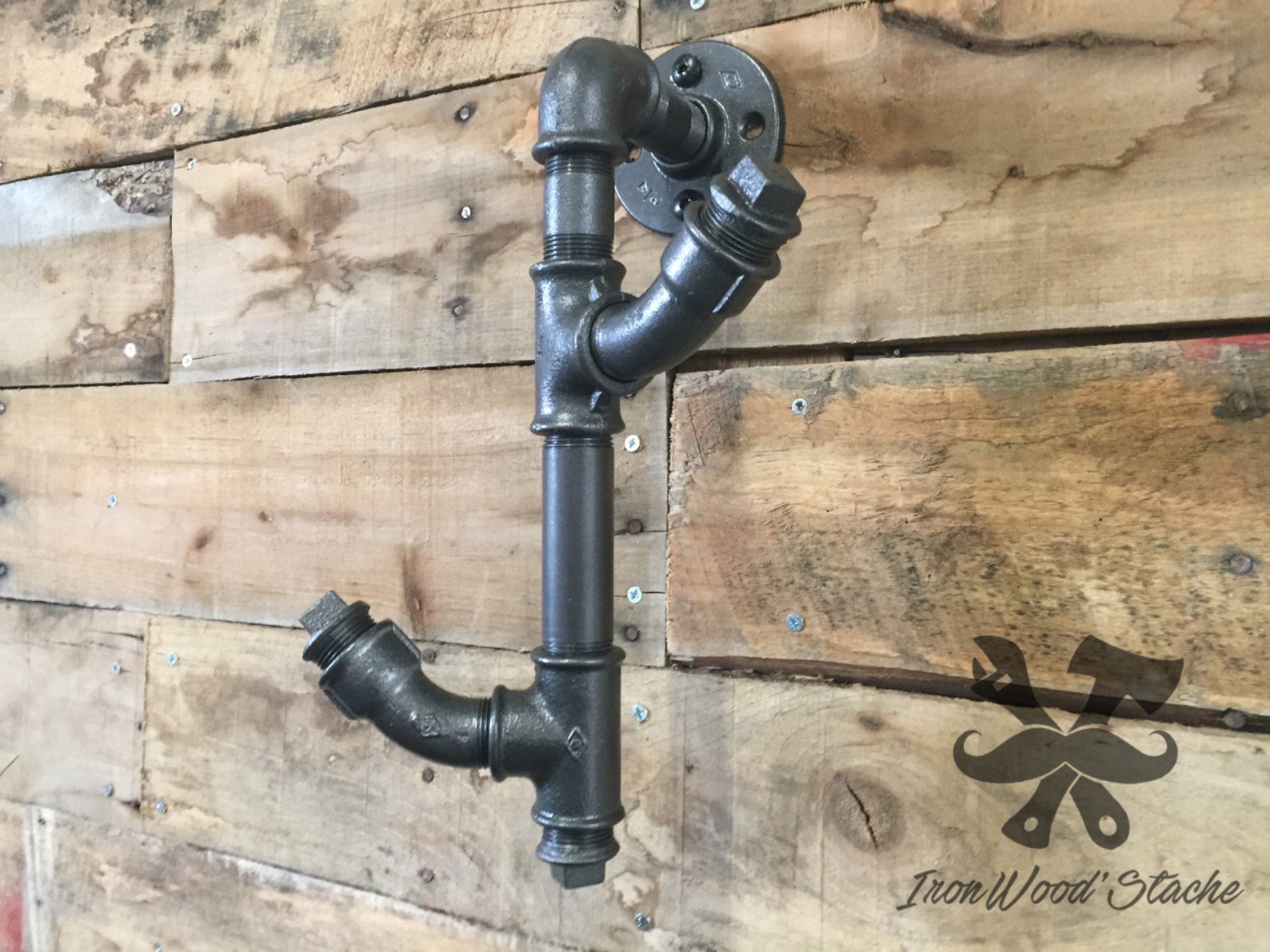 Double coat rack industrial pipe plumbing vintage Etsy